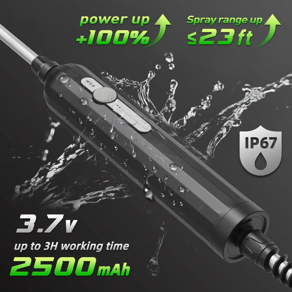 2 Gallon Electric Garden Sprayer Telescopic Wand 3 Nozzles USB Rechargeable 2500mAh Jumpsub
